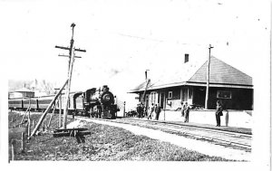 Unidentified Train Depot Railroad, Train Postcard