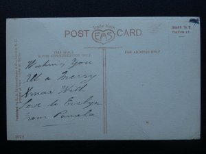 Bright Christmas Hours FATHER CHRISTMAS DELIVERS DOLLY c1908 RP Postcard