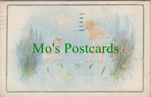 Children Postcard - Artist View of Two Angels / Cherubs / Fairies  RS35489