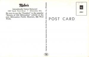 Milwaukee Wisconsin birds eye view Mader's Restaurant vintage pc Z23205