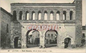 Old Postcard Autun Roman Gate Dite Saint Andre