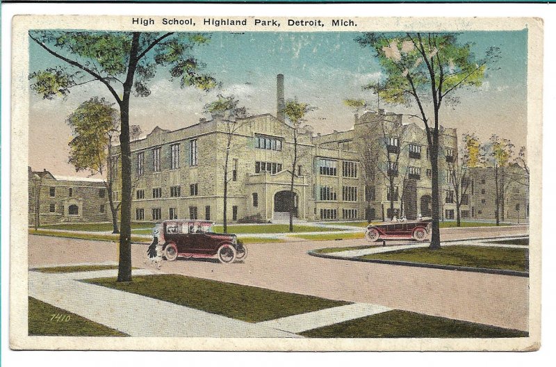 Detroit, MI - High School, Highland Park - 1920