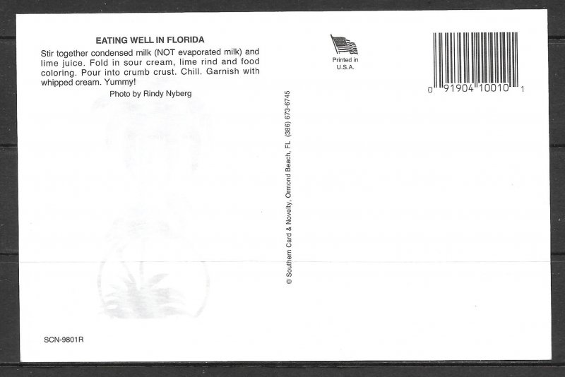 Florida - Key Lime Pie Recipe -- [FL-296X]
