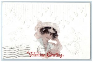 1912 Valentine Greeting Pretty Woman Toronto Ontario Canada Gibson Postcard
