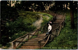 Rustic Stairway Syndicate Park South Omaha Nebraska Postcard Posted 1911