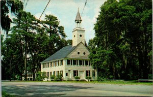 Vtg Old Historic Midway Church Near Savannah Midway Georgia GA Chrome Postcard