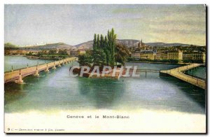 Switzerland - Geneva and Mont Blanc - Old Postcard