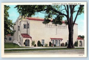 c1920's Community Building Roadside Entrance Mount Dora Florida Vintage Postcard