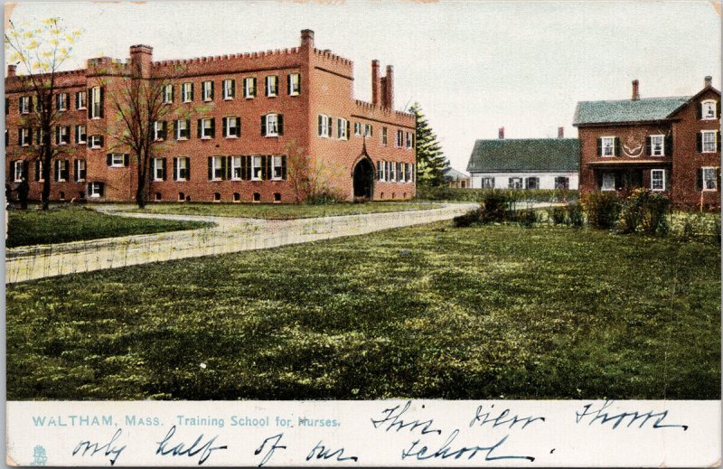 Waltham MA Training School For Nurses c1910 Waltham Cancel TUCK Postcard F34