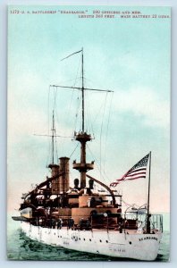 Postcard Kearsarge US Battleship Warship Navy Battleship c1910 Vintage Antique