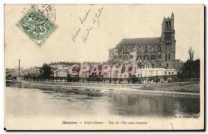 Old Postcard Mantes Notre Dame View of I Ile aux Dames
