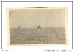 RP: French & British Warships Entering Hampton Roads VA, 1917