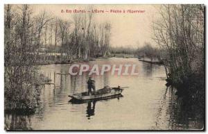 Old Postcard Ezy L & # 39Eure Fishing At L & # 39Epervier