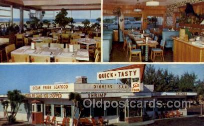 Ormond Beach, FL USA Quick n Tasty Coffee Shop Old Vintage Antique Postcard P...