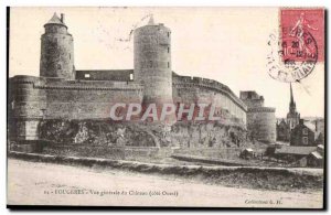 Old Postcard Fougeres General view of the Chateau