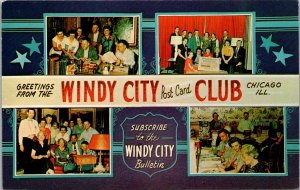 Greetings From Windy City Postcard Club Chicago Illinois Multi View