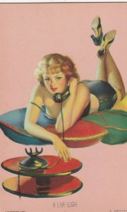 AS: Pinup girl on Telephone A Live Wire , 1940s