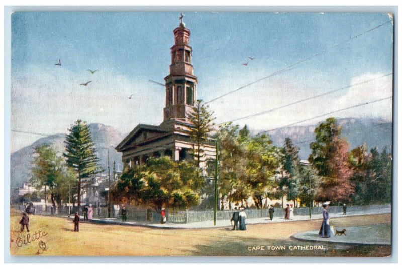 c1910 Cape Town Cathedral Cape Town South Africa Oilette Tuck Art Postcard 