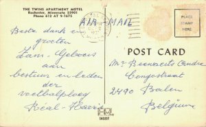 USA The Twins Apartment Motel Rochester Minnesota Vintage Postcard 07.46