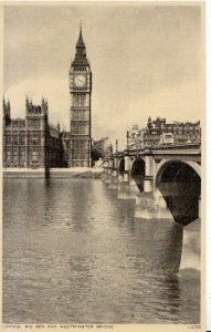 London Postcard - Big Ben and Westminster Bridge - Ref 8816A