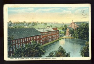 Southbridge, Massachusetts/MA/Mass Postcard, Hamilton Woolen Mills, 1931!