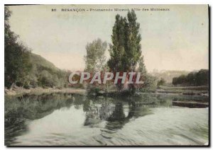 Old Postcard Besancon Micaud Promenade L'lle Sparrow