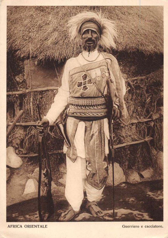 Africa Orientale Eritrea Warrior and Hunter Vintage Postcard AA67532
