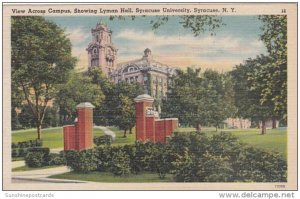 New York Syracuse View Across Campus Showing Lyman Hall Syracuse University 1946