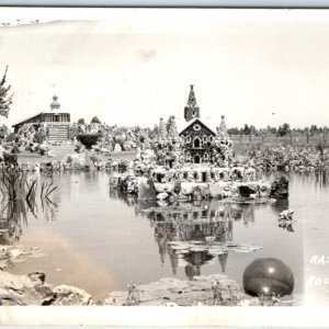 c1940s Deschutes Co, OR Rasmus Petersons Rock Garden RPPC Real Photo A130