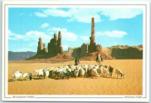 M-35121 Navajo Women Taking Their Sheep To Water In Beautiful Monument Valley