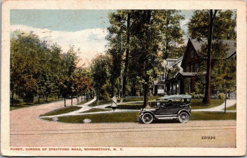 1918 Rugby Corner Stratford Road Schenectady,NY New York Vintage Postcard