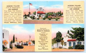 LOS ANGELES, CA California ~ MISSION VILLAGE AUTO COURT c1950s Roadside Postcard