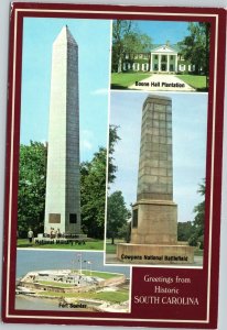 postcard Greetings from Historic South Carolina - Boone Hall, Kings Mountain