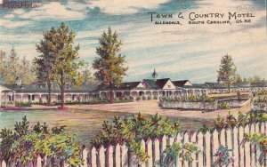 Postcard Town & Country Motel Allendale South Carolina SC