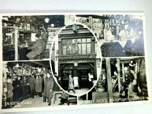 Vintage Postcard Dirty Dick's Bishopsgate London Bar & Dining Room Posted 1958