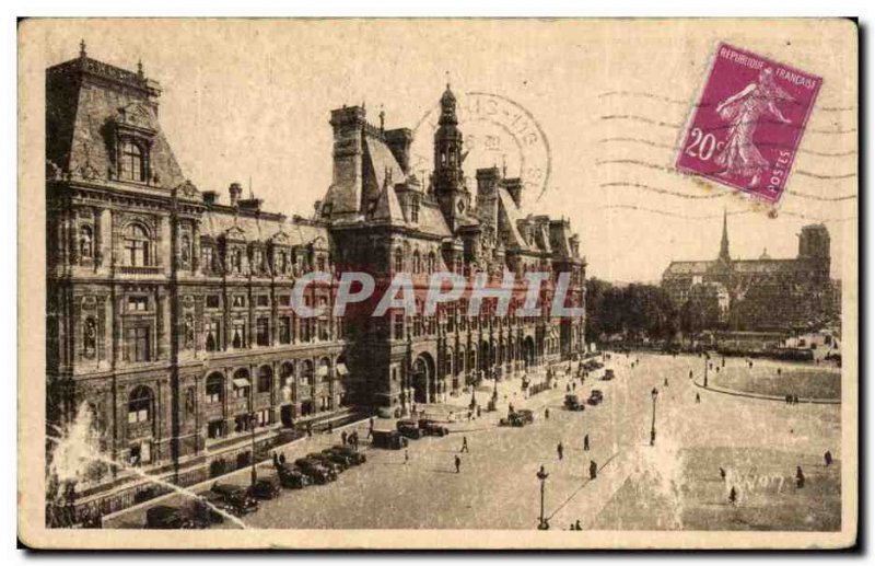 Old Postcard Paris L & # City 39hotel