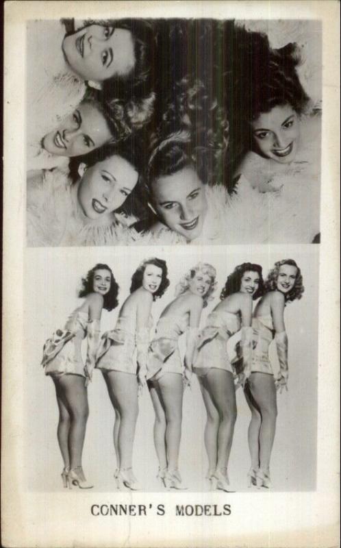 New York City Showgirls Conner's Models Bert Jonas Agent 1940s RPPC