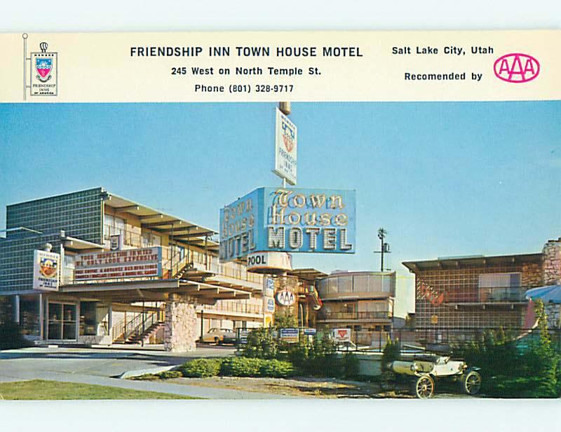 Unused Pre-1980 OLD CARS & TOWN HOUSE MOTEL Salt Lake City Utah UT u2660