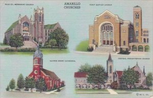 Texas Amarillo Churches Multipes 1947