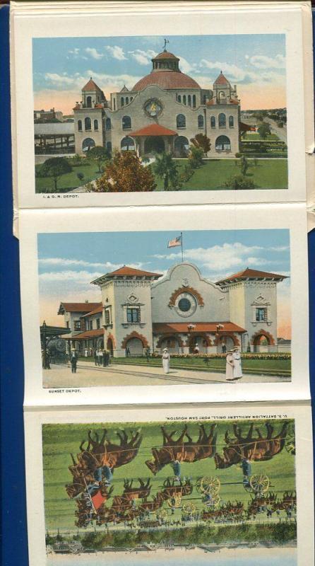 San Antonio Texas Alamo postcard travel folder foldout 1920s