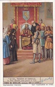 Liebig Vintage Trade Card S1337 El Cid 1936 No 5 Don Sanche veut punir le Cid