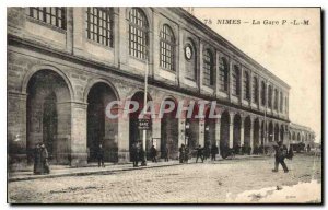 Postcard Old Nimes La Gare PLM