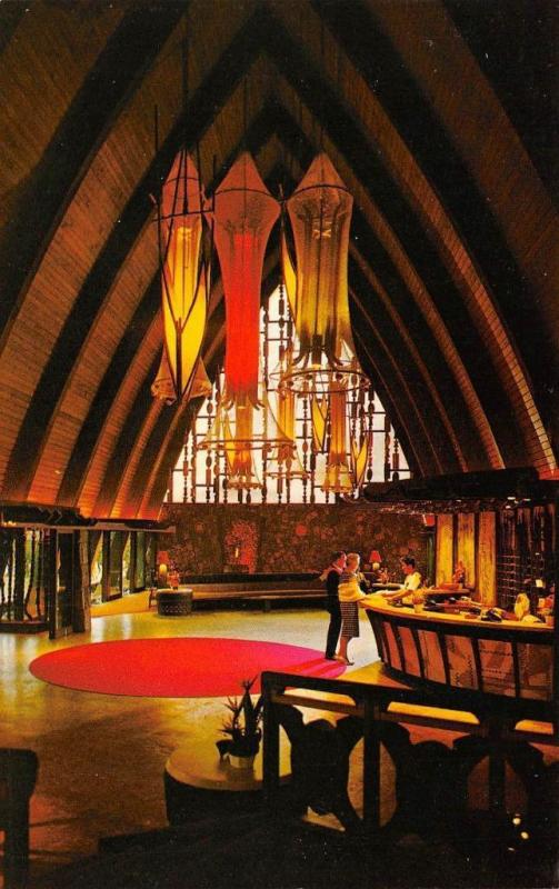 KAUAI, HI Hawaii   COCO PALMS RESORT~Cathedral Lobby  ROADSIDE  Chrome Postcard