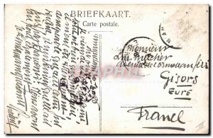 Postcard Old Men Smoking Cigar