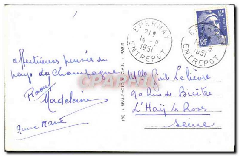 Old Postcard Epernay Coteau De Mareuil-sur-Ay La Bouteille