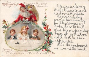 J23/ Santa Claus Merry Christmas Postcard c1910 Huyler's Chocolate Ad 67