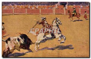 Old Postcard Bullfight Bullfight Bertuchi