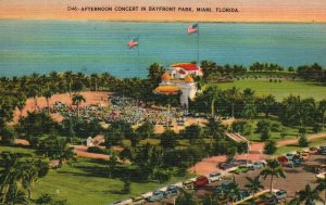 Afternoon Concert Car Parks Bayfront Park Miami Florida Vintage Postcard c1940