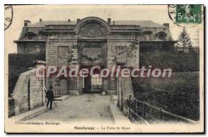 Old Postcard Maubeuge La Porte De Mons