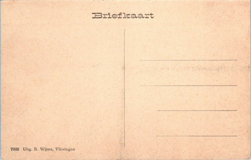 1900s Beeldenhuis Town House Dokkade Street Vlissingen Netherlands Postcard